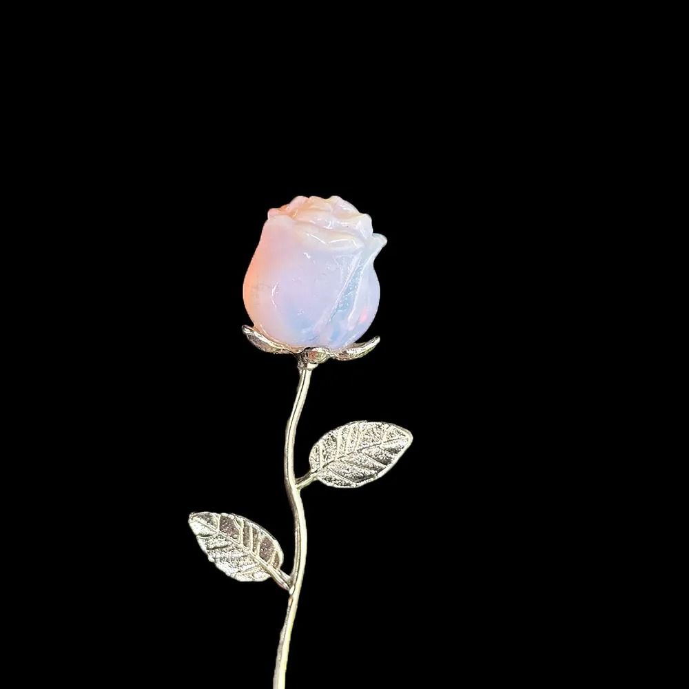 Elegant Carved Crystal Rose | Exquisite Quartz Flower Sculpture | Professional Reiki Healing & Jewelry Art