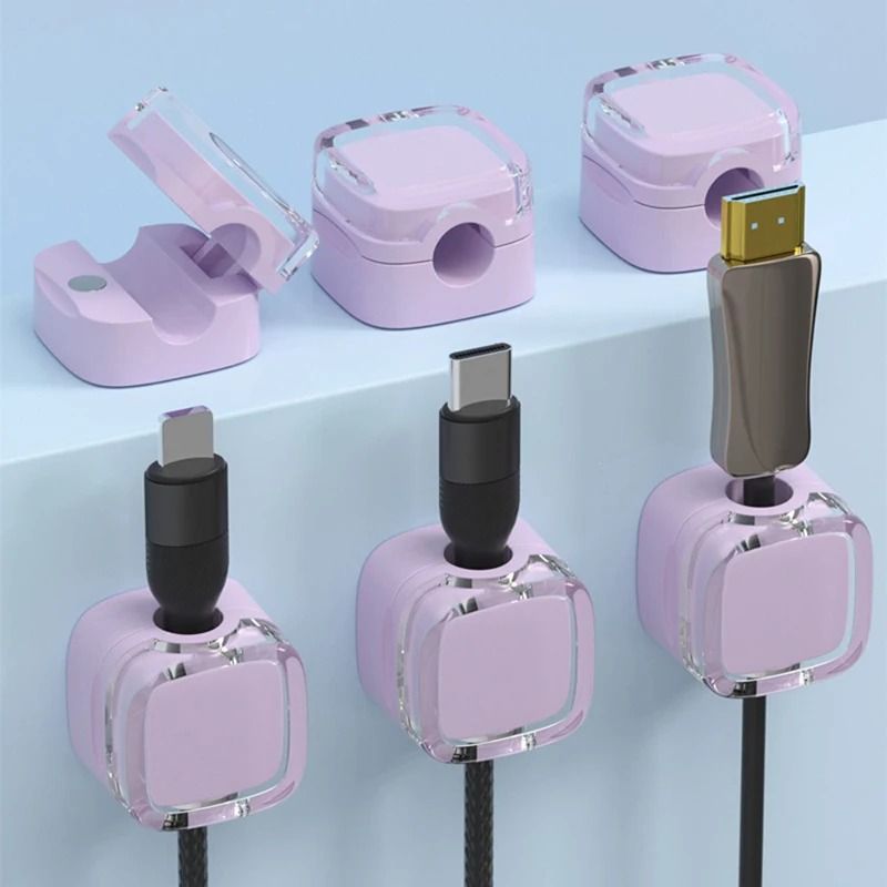 Adjustable Magnetic Cable Clips – High-Performance Under-Desk Wire Management & Smooth Cord Holder