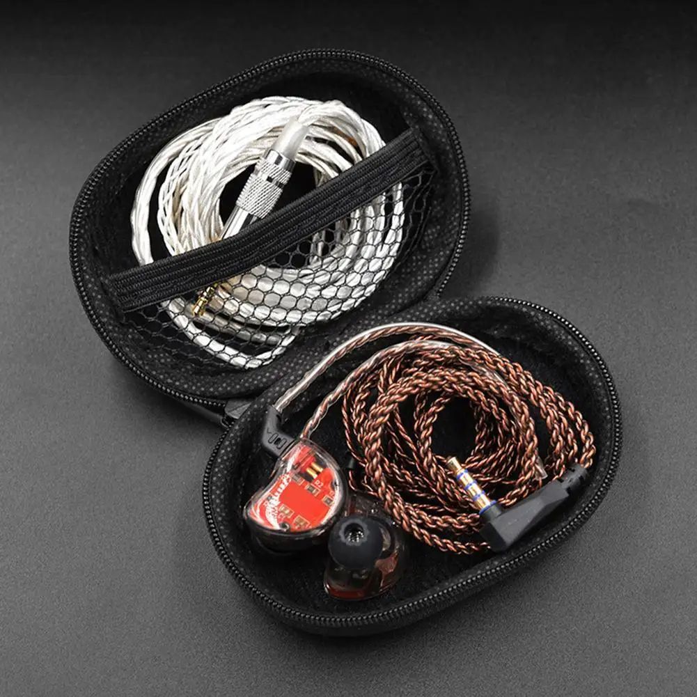 PU Zipper Earphone Storage Case – Portable Headphone Organizer for KZ Earphones