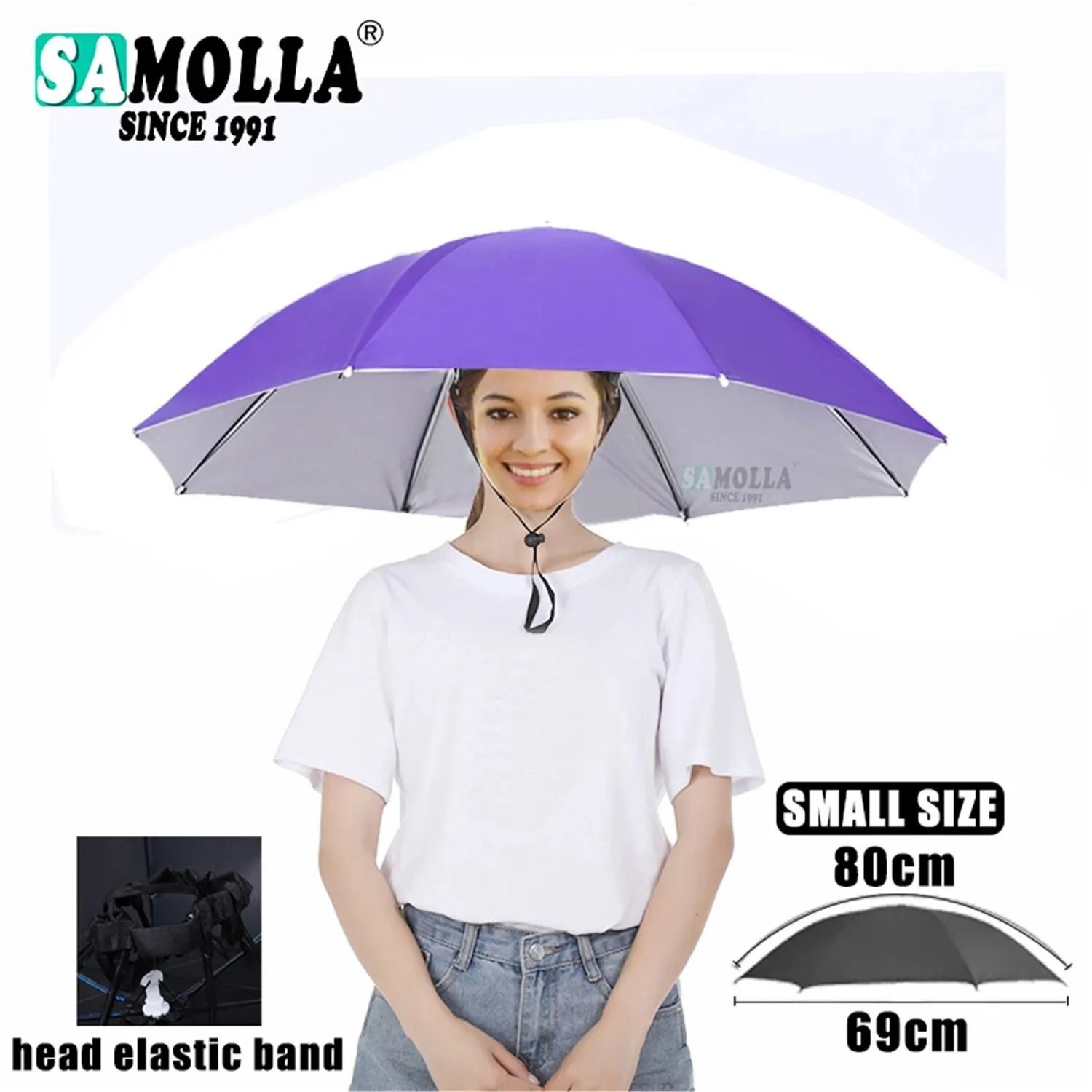 Rain Umbrella Hat Foldable UV Protection Cap