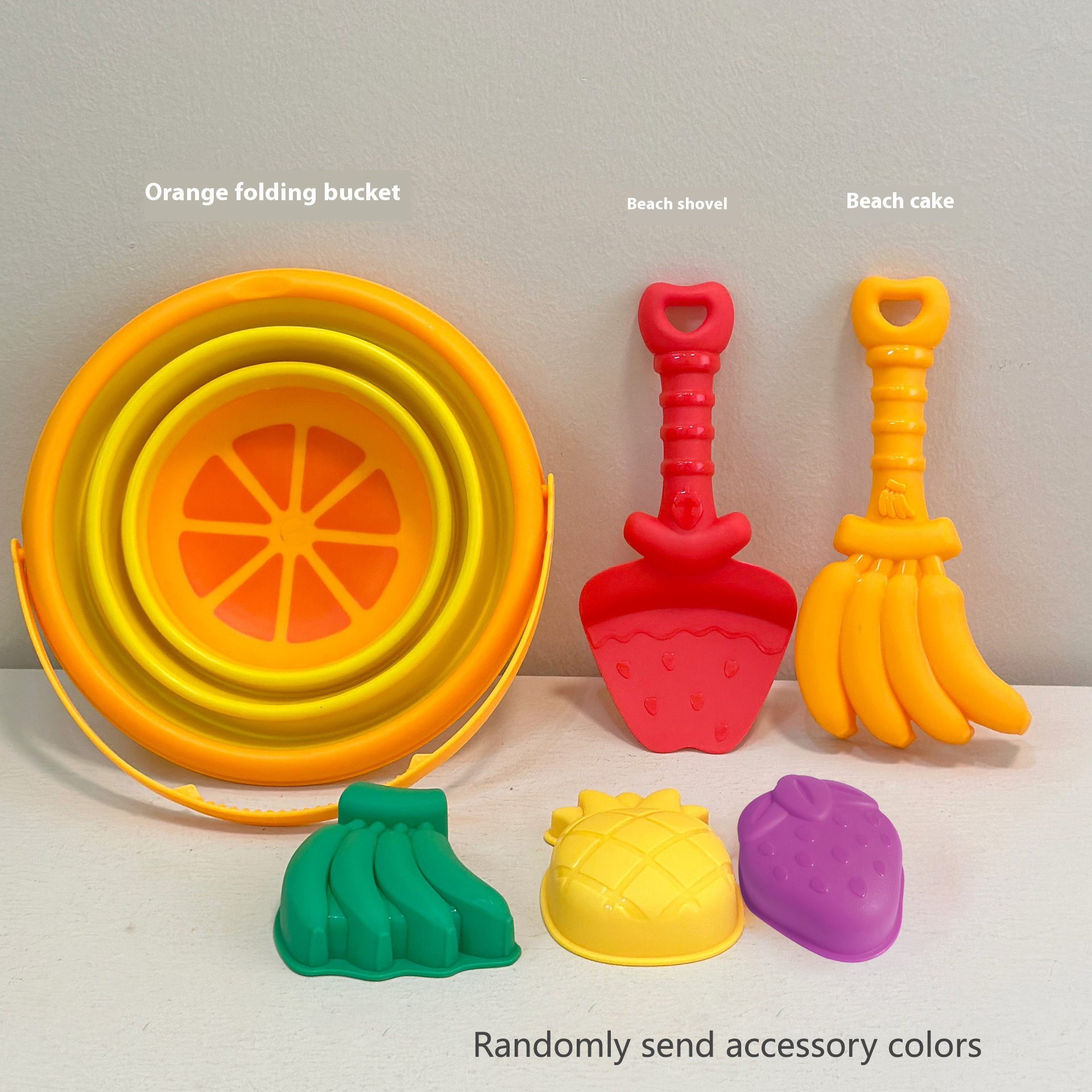 Foldable Beach Bucket Set with Sand Molds & Travel Friendly Kids Sand Toys
