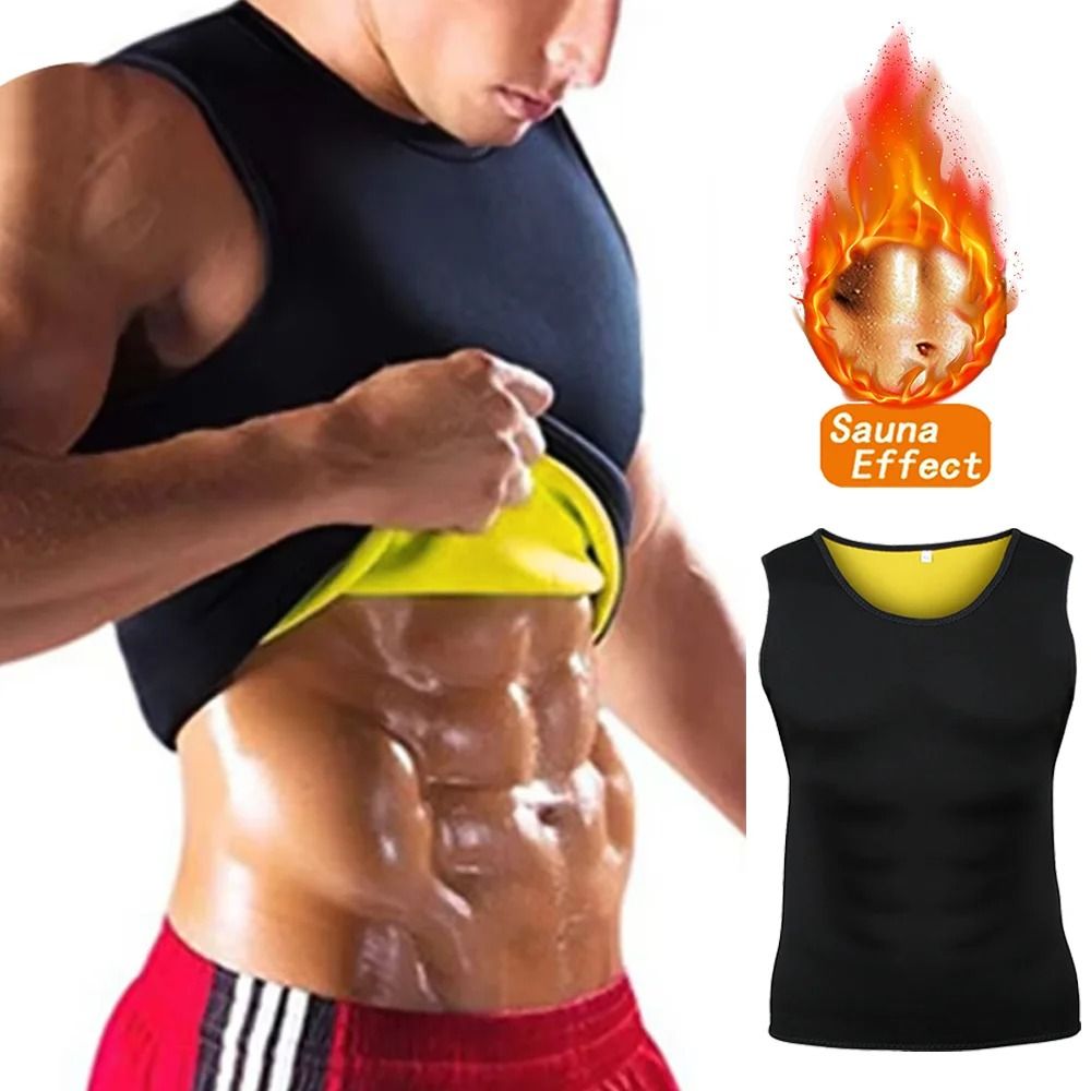 Men Training T Shirts Sauna Effect Sports Vest Exercise Tops Fitness Clothes Slimming Weight Loss Sportswear