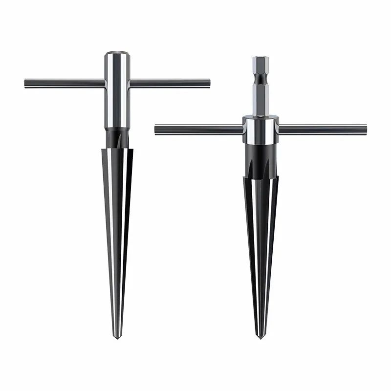 High-Carbon Steel Chamfering Tool Set - Hex Shank Cone Cutter Bits for Wood, Metal, and Plastic
