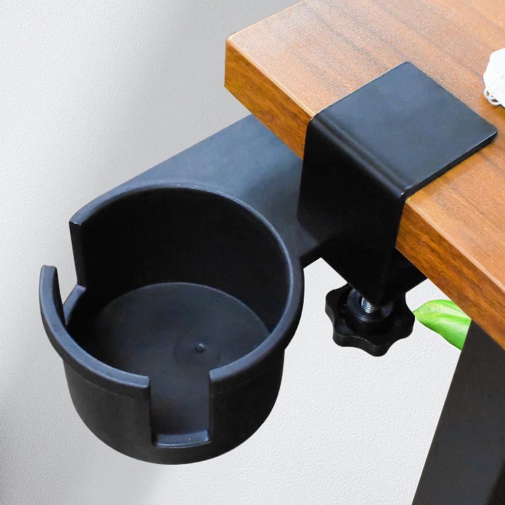 Under-Desk Cup Holder Adjustable Rotating Anti-Spill Mug Holder for Coffee Mugs and Water Bottles
