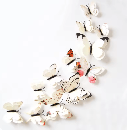 12 Piece 3D Double Layer Butterfly Wall Stickers for Elegant Home and Party Decor