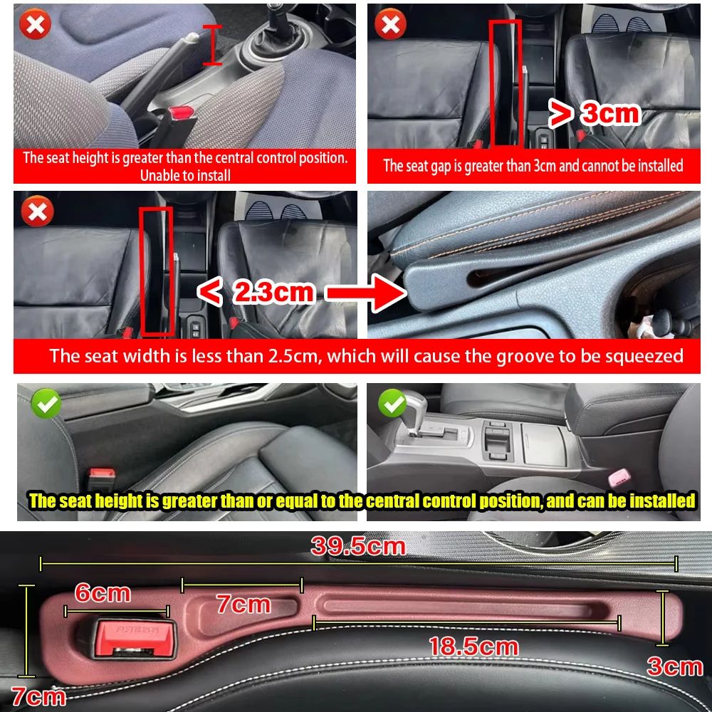 Car Seat Gap Filler Organizer Storage Box for Seat Crevice, Console Side Pocket Holder Interior Auto Accessories