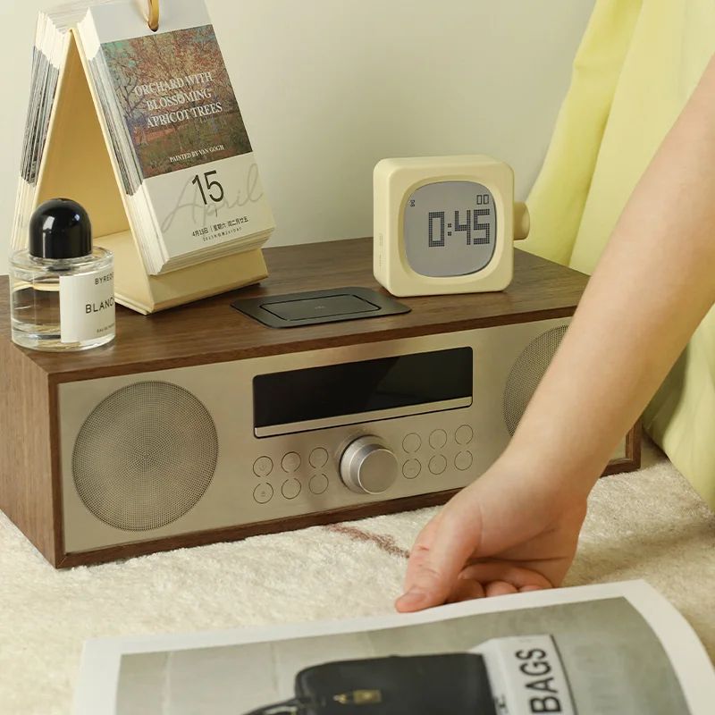 Square Digital LED Alarm Clock with USB Charger & Timer