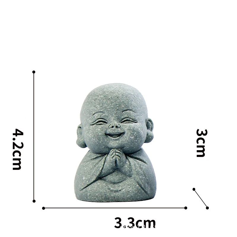 Cute Little Monk Stone Statues Set
