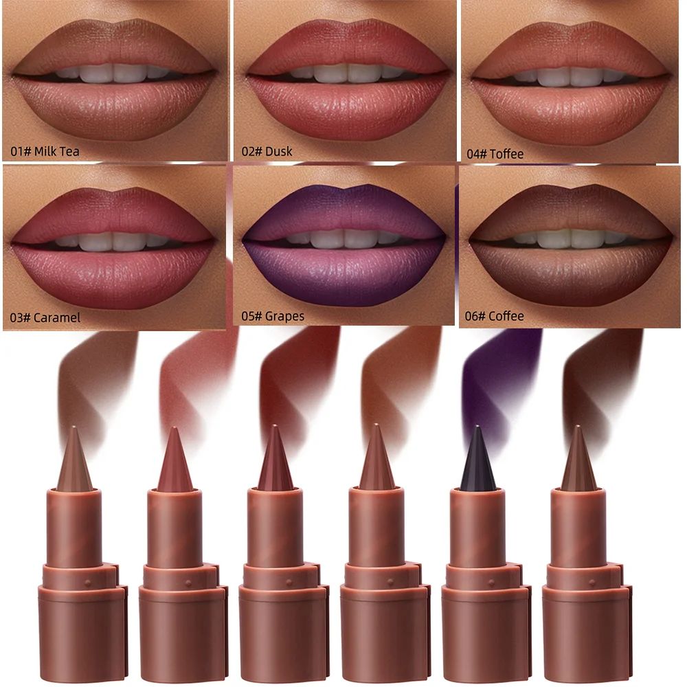 Lakerain Matte Lip Liner Crayon Waterproof Velvet Lip Contour Pencil Long Lasting Non Stick Lip Tint