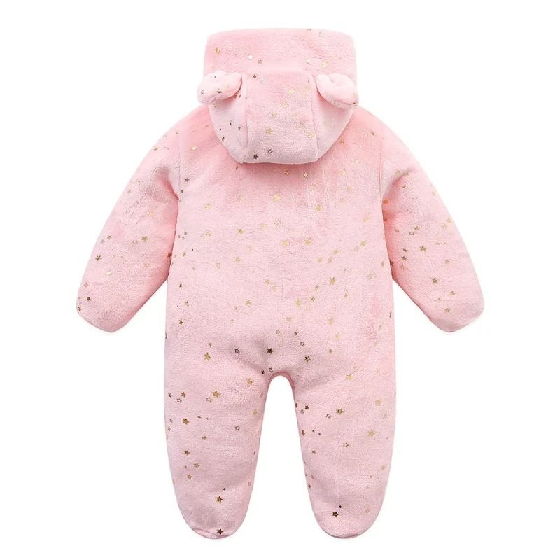 Thickened Fleece Bear Paw Star Jumpsuit