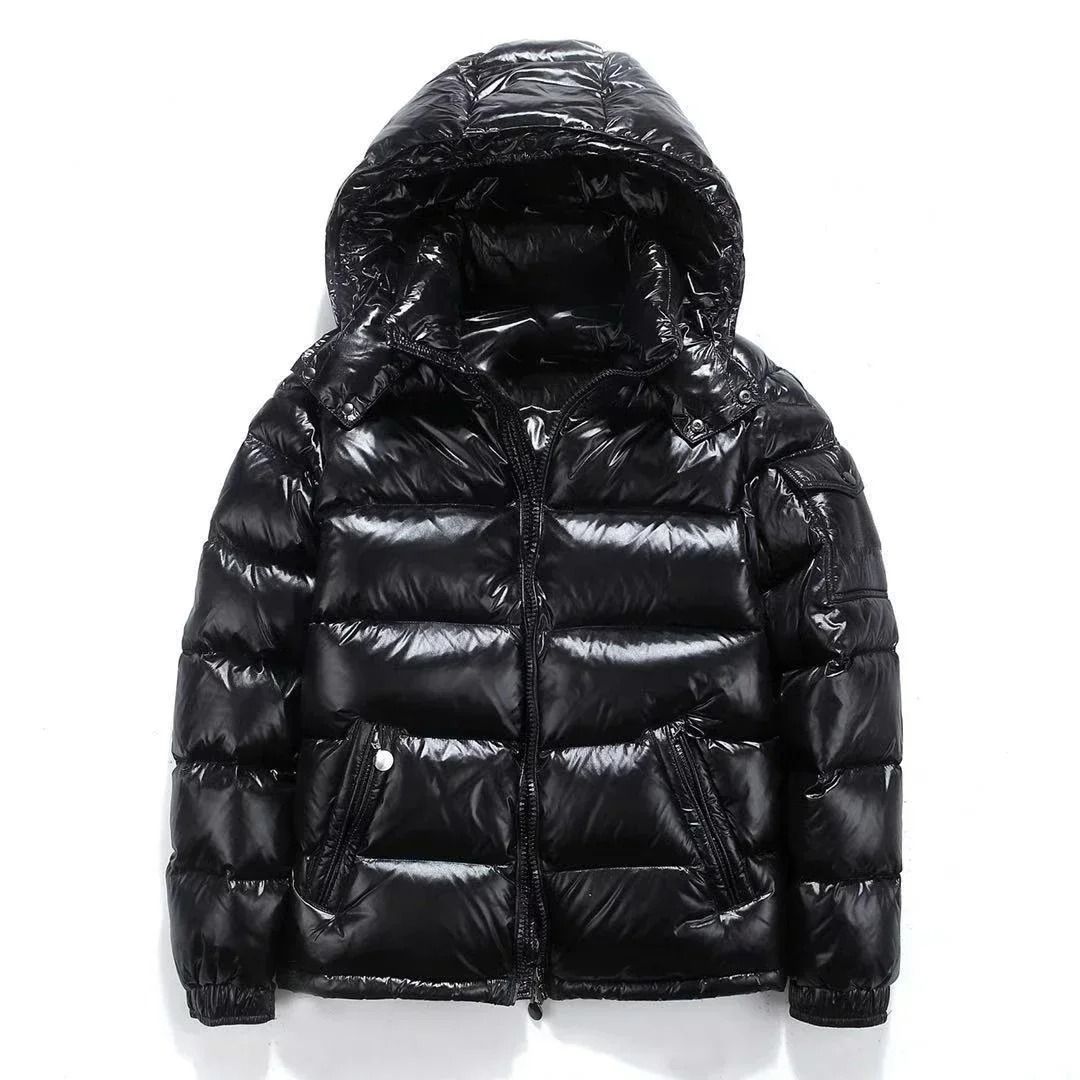Mens High-Gloss Winter Parka | Thicken Thermal Warm Coa
