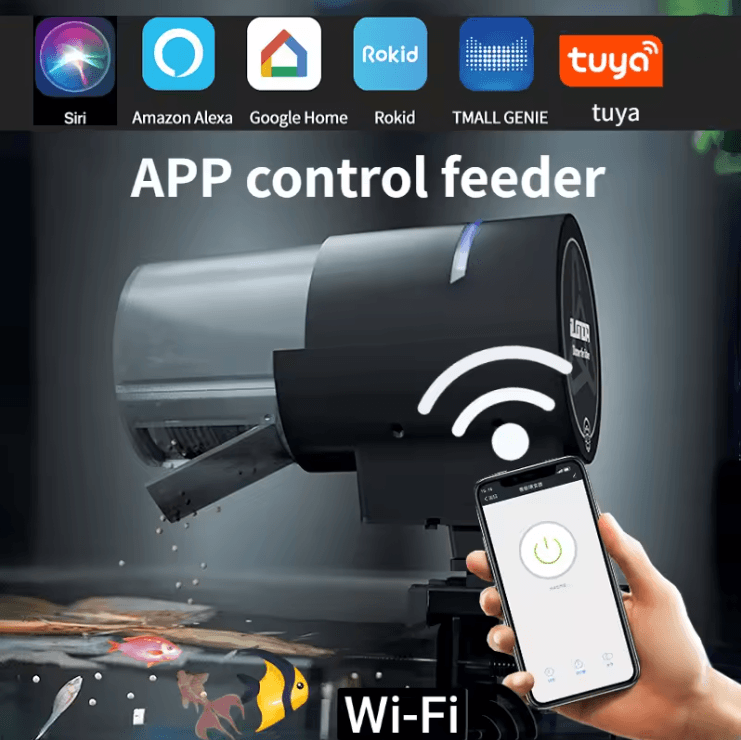 Smart Automatic Fish Feeder WiFi App Controlled Aquarium Feeder with Timer