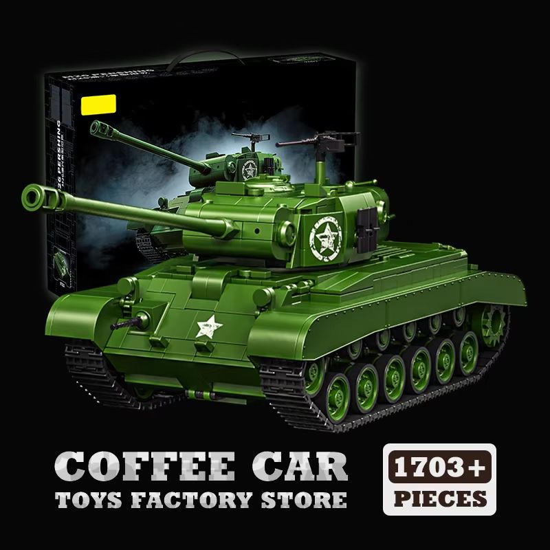 WWII US Army M4 Tank Building Blocks Set Military Model Puzzle Toy