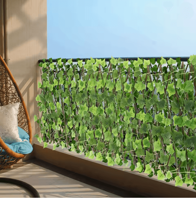 GreenHaven Expanding Garden Privacy Fence Artificial Ivy Trellis Screen