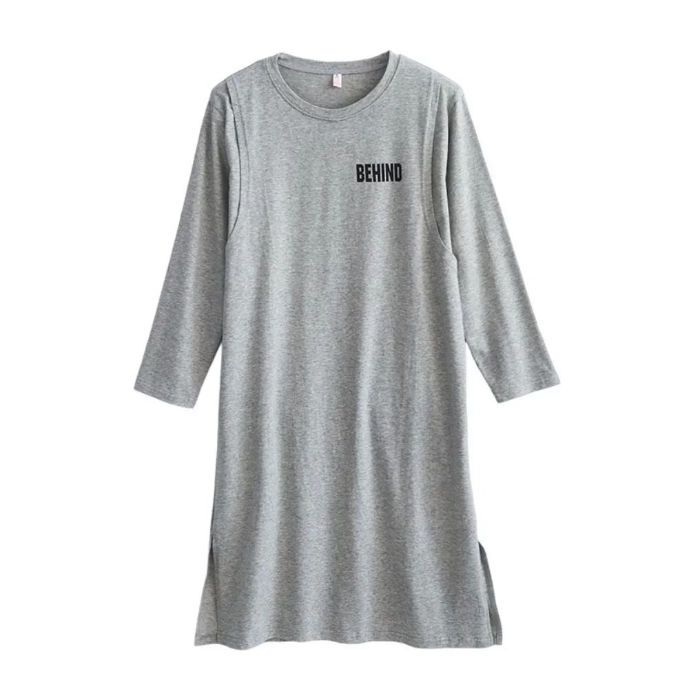 Casual Printed Maternity and Breastfeeding T-Shirt Dress
