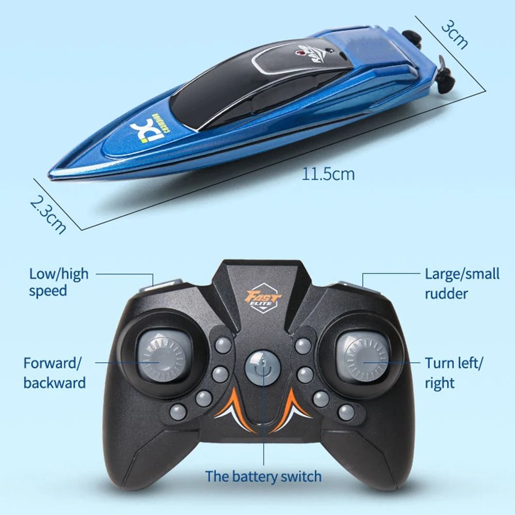 High Speed Waterproof RC Boat with LED Lights Remote Control Ship Toy