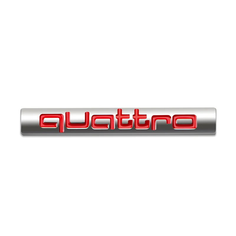Quattro Logo Metal, Front Grill Badge, Car Emblem Sticker Decals