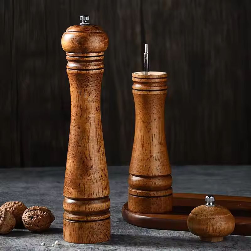 Handheld Adjustable Spice Grinder - Premium Salt & Pepper Mill (5/8/10 in)