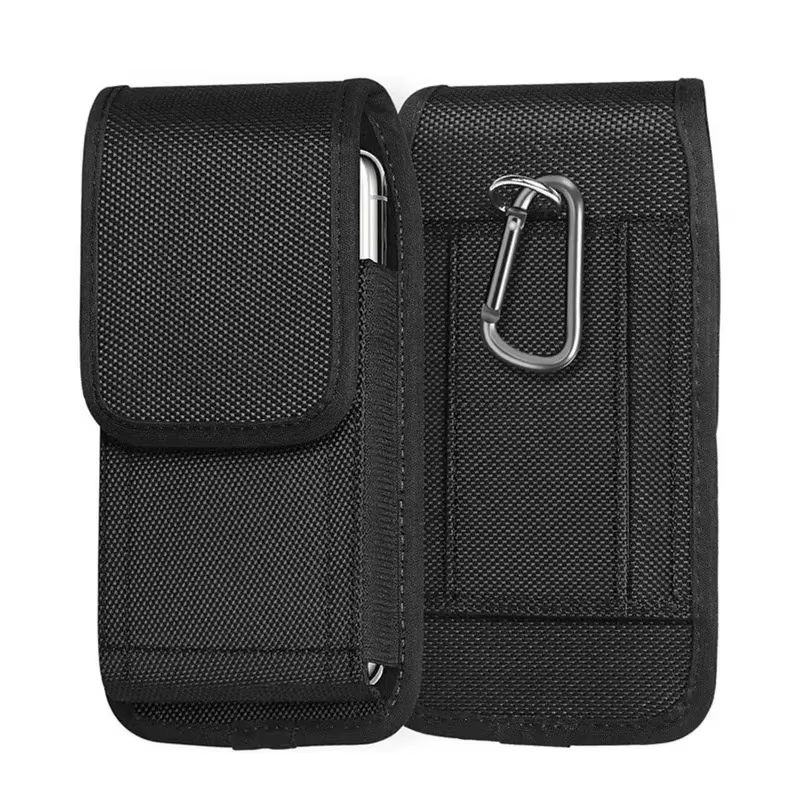 Tactical Cell Phone Pouch Holster with Free D-Ring Buckle Portable Nylon Wallet Card Carrying Case