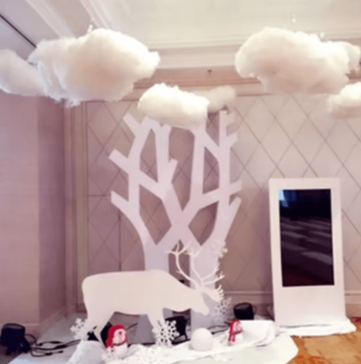 9-Piece 3D Artificial Cloud Ceiling Decor Soft Hanging Cloud Decorations for Room & Events