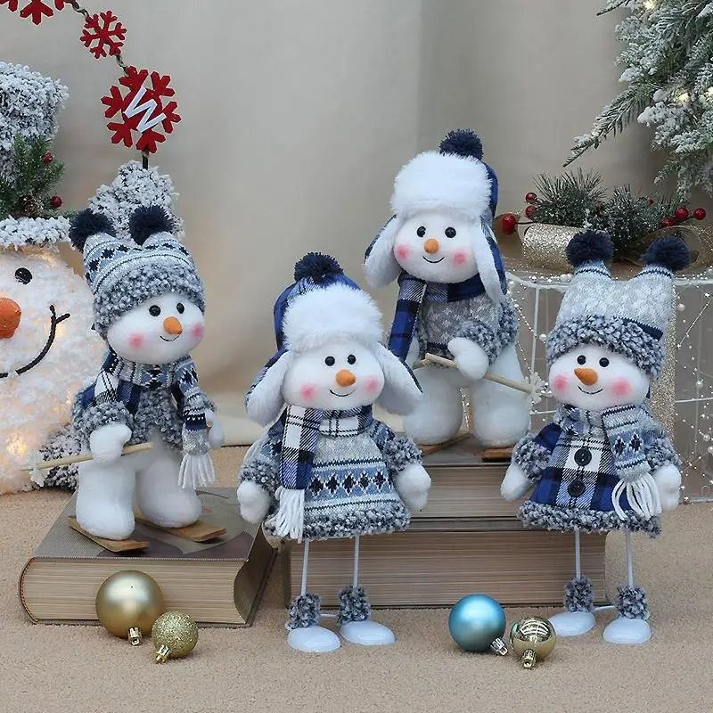 Cute Plush Snowman Toy Holiday Plush Decoration Winter Gift Doll