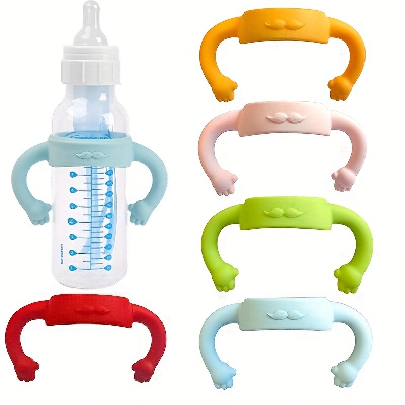 Natural Baby Bottle Handle, Silicone Baby Feeding Handle, Wide Neck Easy Carry Handle