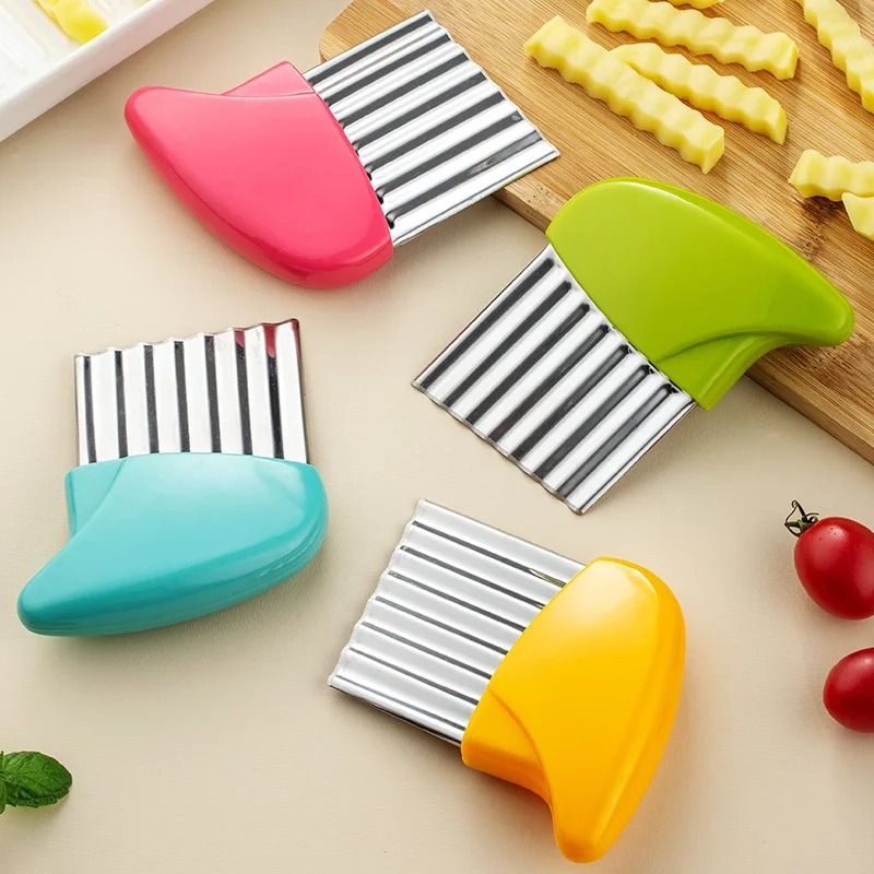Premium Stainless Steel Wavy Potato Cutter and French Fries Slicer Set