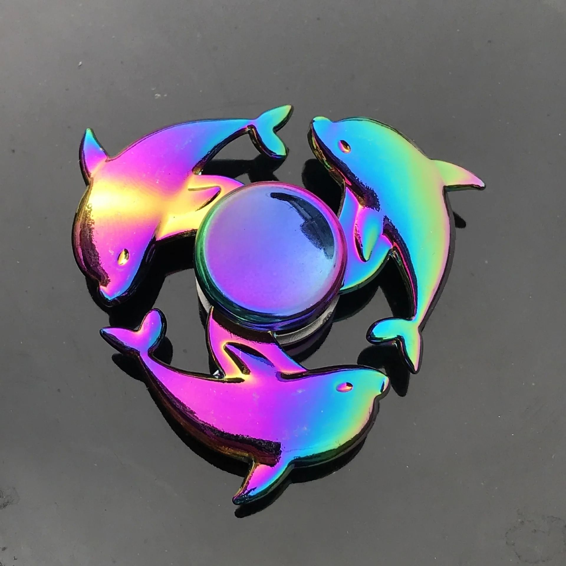 Metal Rainbow Gradient Fidget Spinner with Silent Bearing