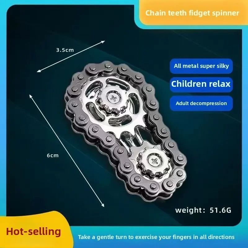 Metal Sprocket Flywheel Fidget Spinner Toy