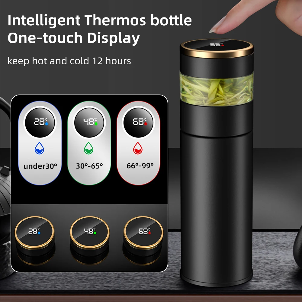 Stainless Steel Tea Thermos with LED Temperature Display