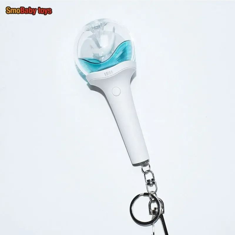 Kpop Mini Light Stick Keychain with Battery Powered Creative Light Up Keyring Gift