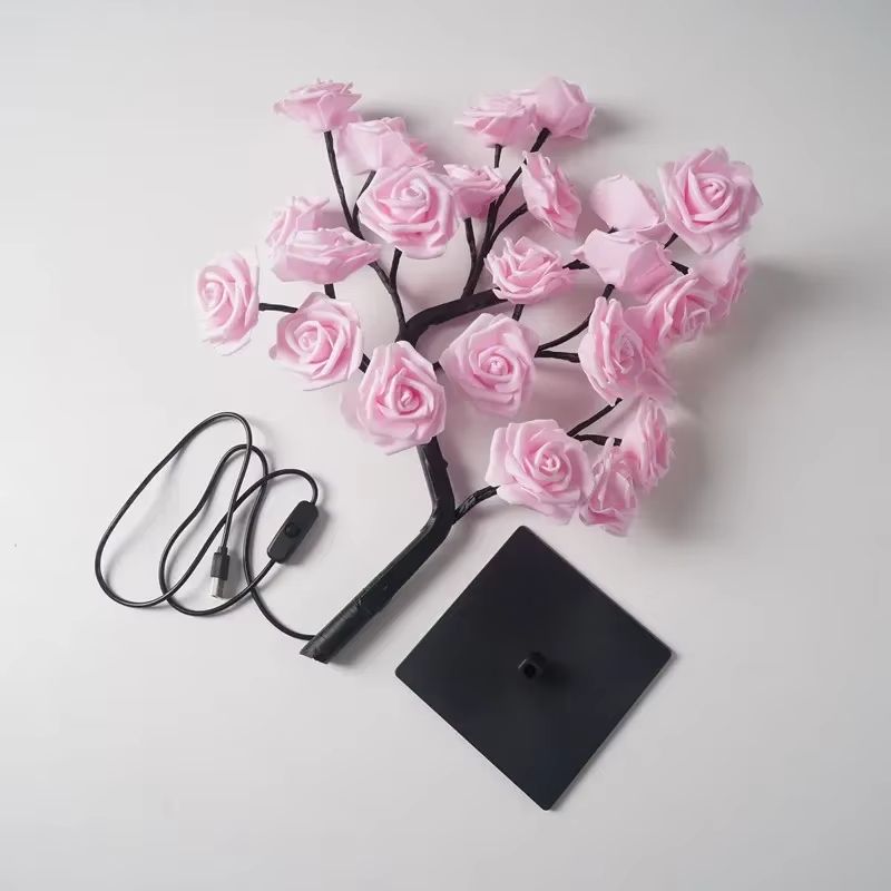 GlowBloom USB LED Rose Tree Table Lamp