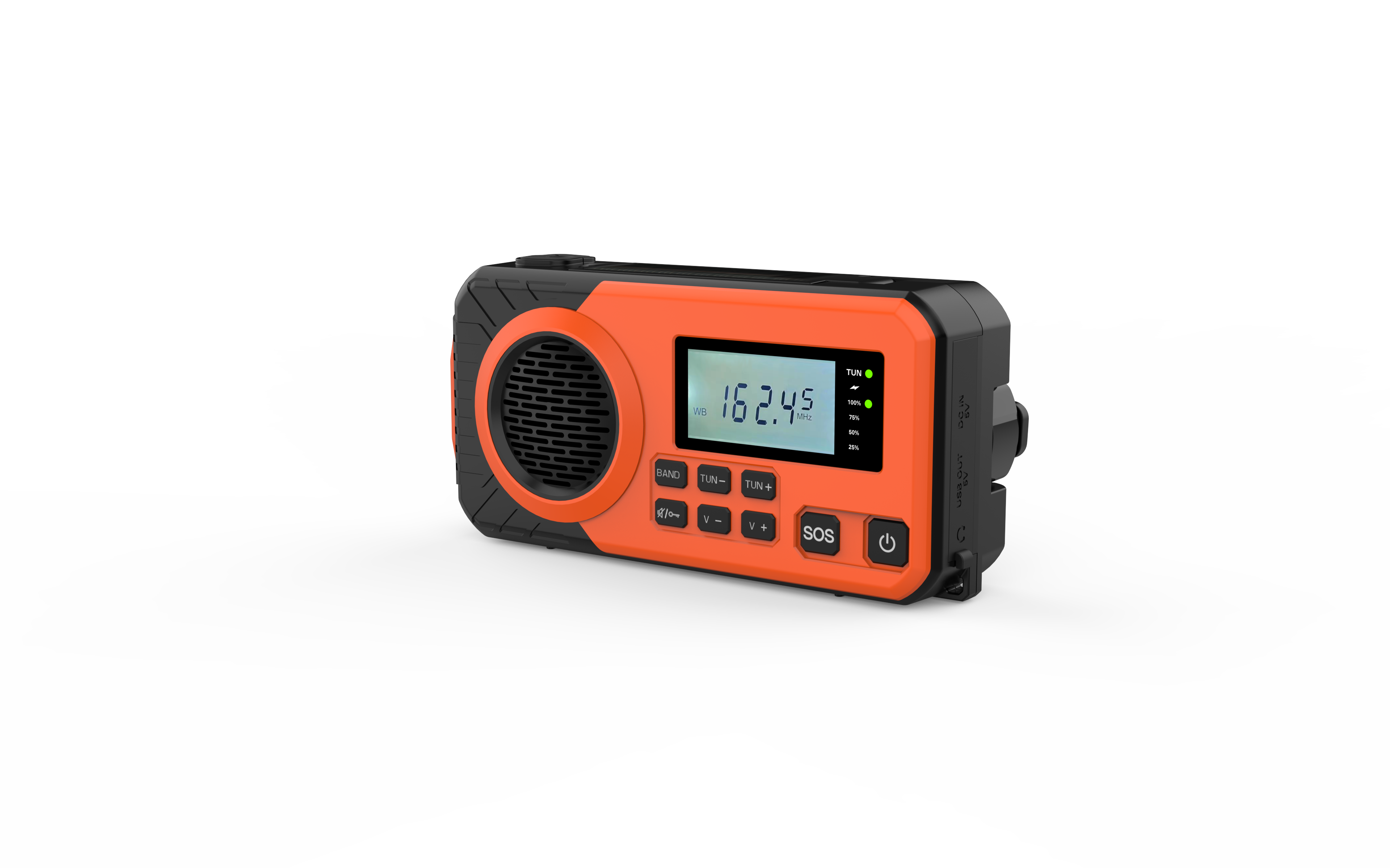 Solar Hand Crank Emergency Weather Radio with Flashlight and Phone Charger