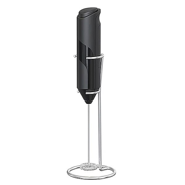 Electric Milk Frother Handheld Whisk – Coffee Foam Maker with Stand