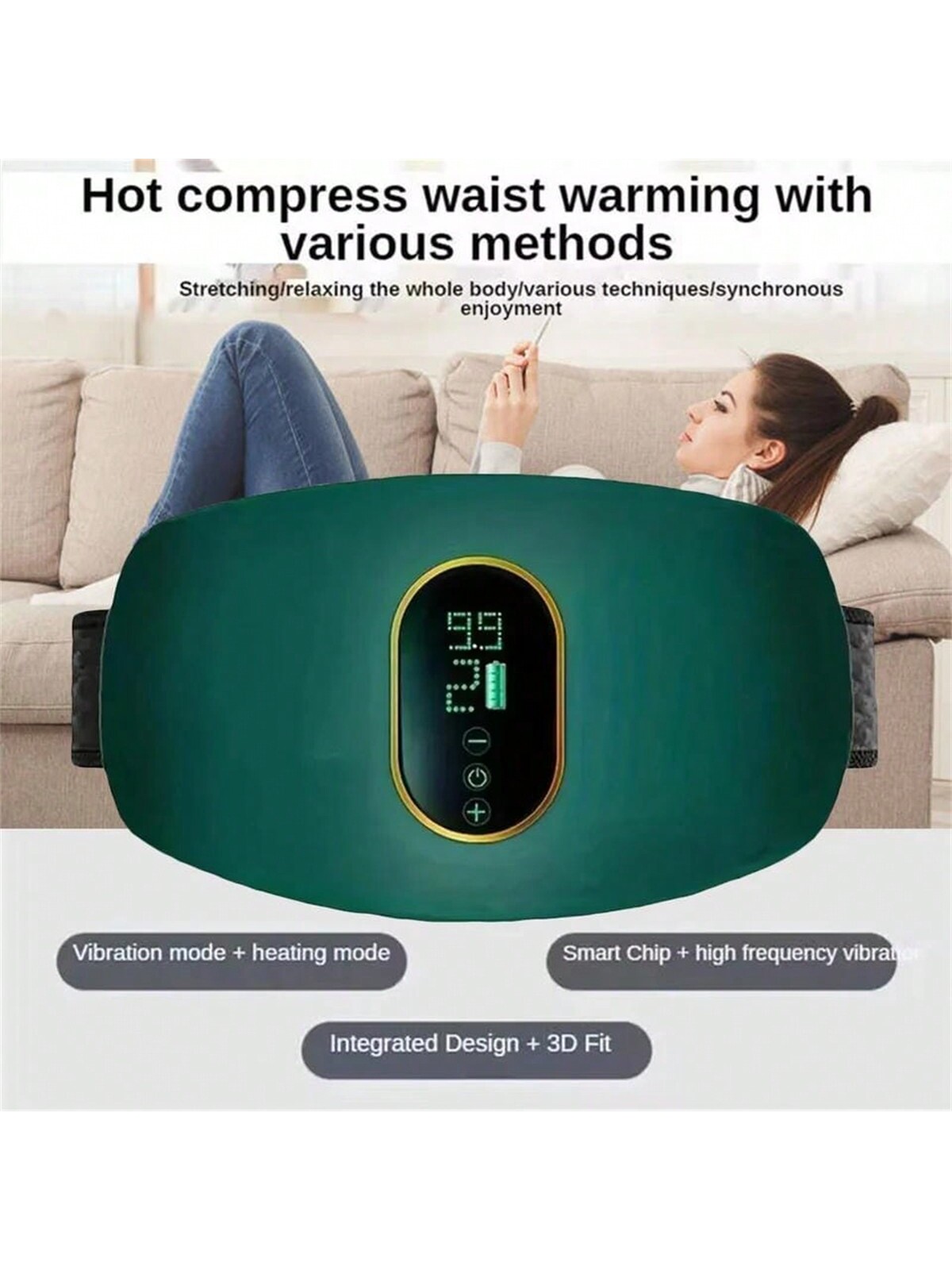 Home Abdominal Massager, Intelligent Waist Massager, Rechargeable Body Massage Device