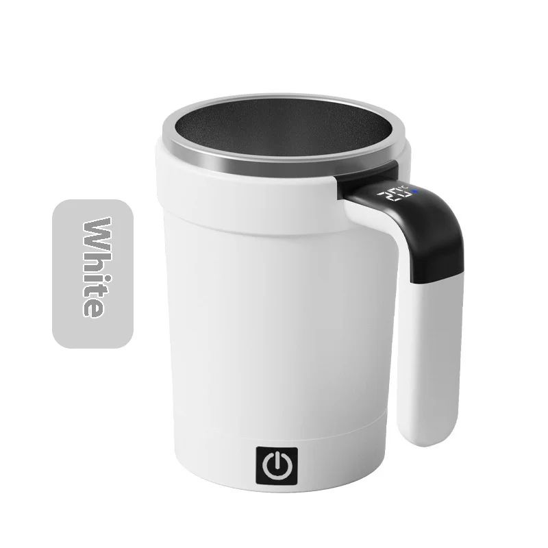 Smart Self-Stirring Temperature Display Mug – USB Rechargeable Magnetic Coffee & Protein Mixer Cup 13 fl oz