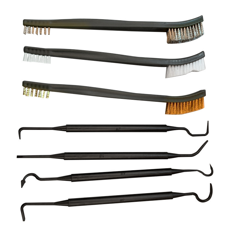 Tactical Gun Cleaning Kit  Double-end Steel Wire Brush & Nylon Pick Set for Rifles & Hunting Guns