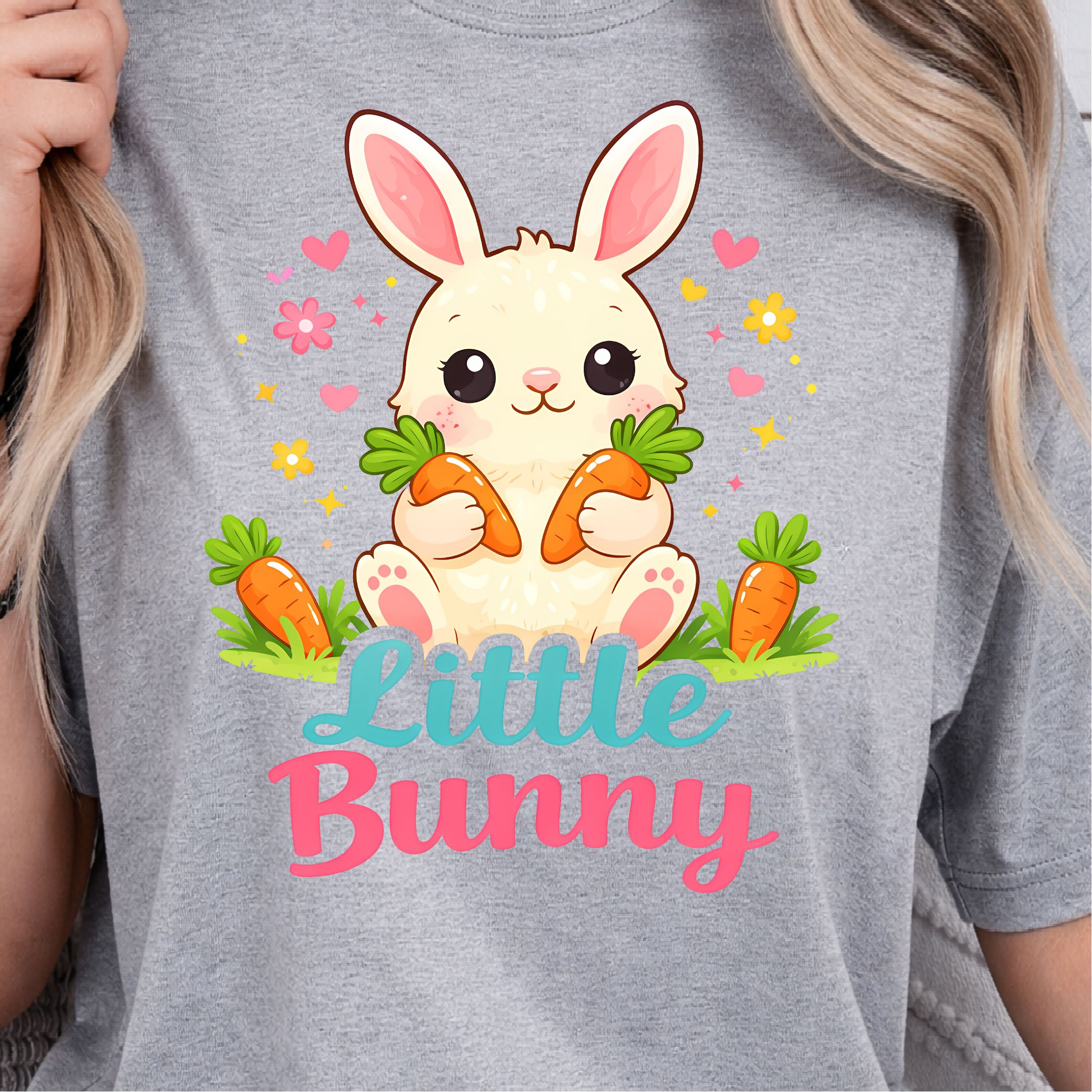 Little Bunny Shirt – Cute Bunny Carrying Carrots Easter Tee