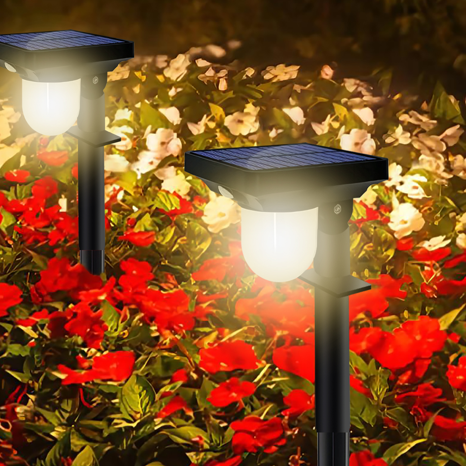 Solar Garden Lights with Motion Sensor Waterproof Outdoor Wall Lamp for Pathway & Yard