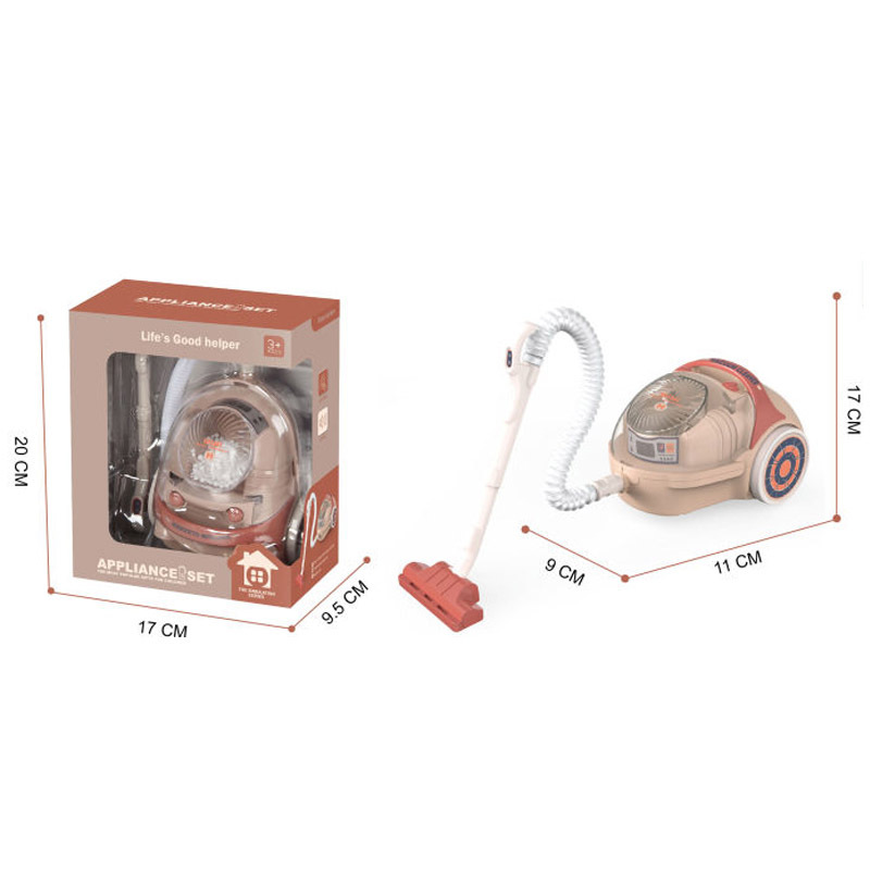 Electric Vacuum Cleaner, Household Juicer Dispenser, Pretend Kitchen Play Toys, Water Sweeper, Washing Machine with Ligh