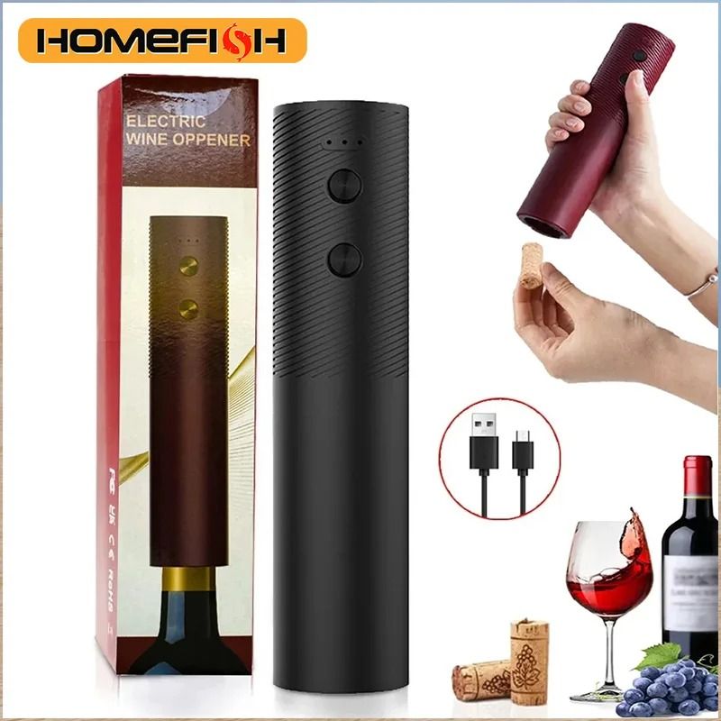 Automatic Electric Wine Bottle Opener – Rechargeable One-Click Corkscrew