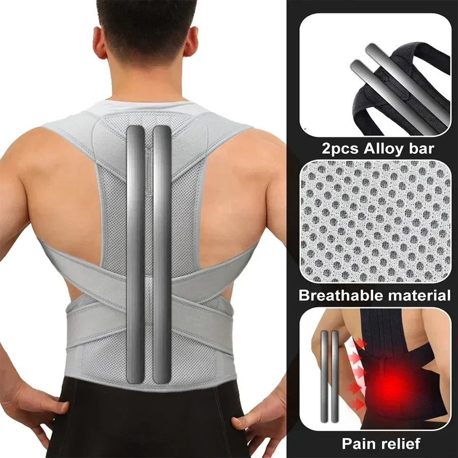 Adjustable Posture Corrector Back Brace for Scoliosis Support and Lumbar Alignment