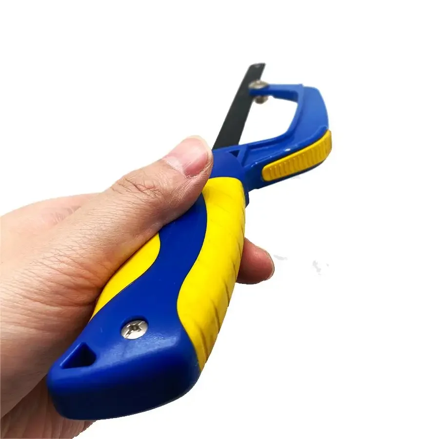 Heavy Duty Mini Hacksaw Compact Hand Saw with Flexible Frame & Bi-Metal Blade for Metal Cutting