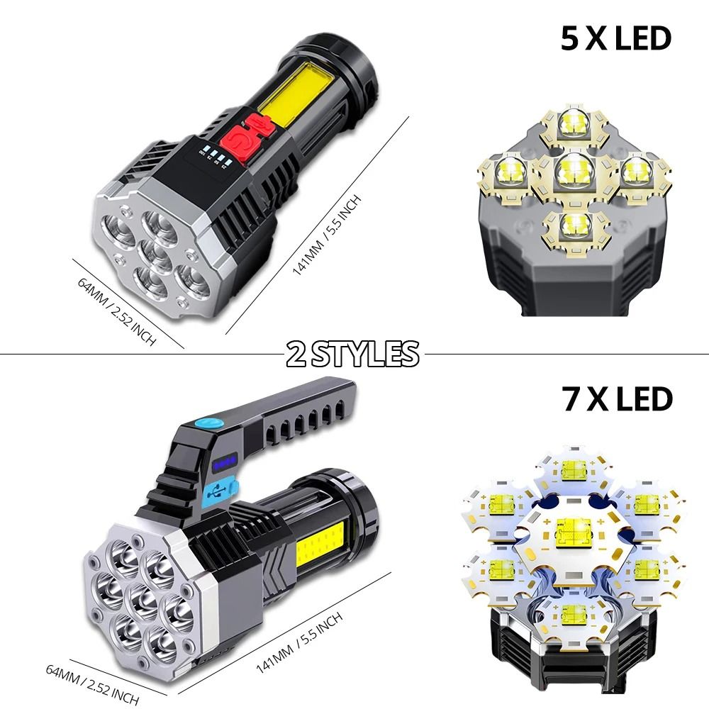 High Power 7 LED Rechargeable Camping Torch