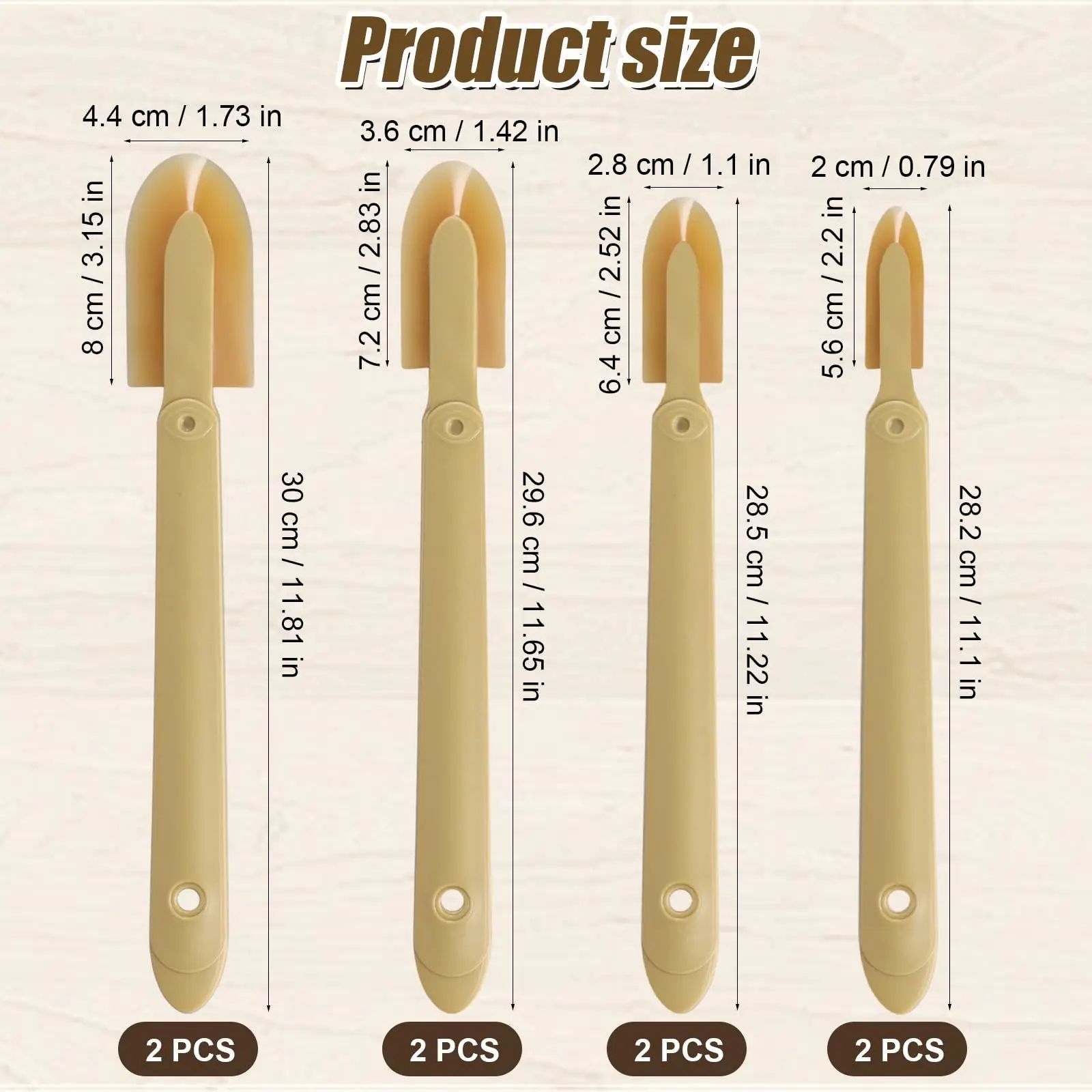 Extended-Length Silicone Caulk Finishing Spatula Set