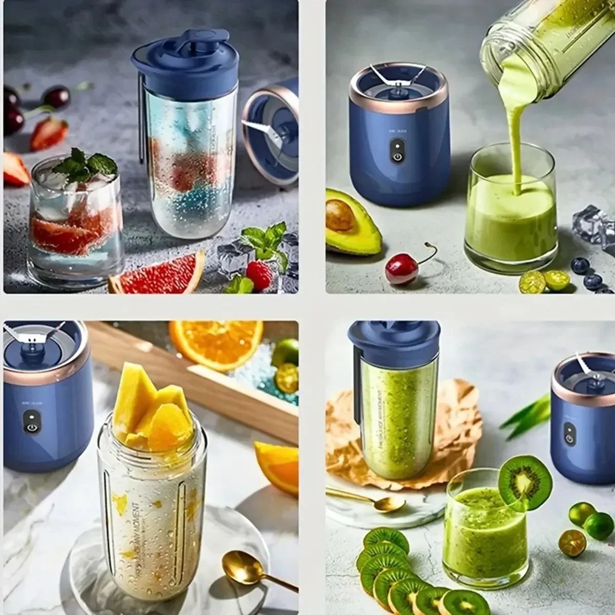 BlendGo Portable USB Blender Bottle – 400ml Personal Smoothie Maker for Travel & Fitness