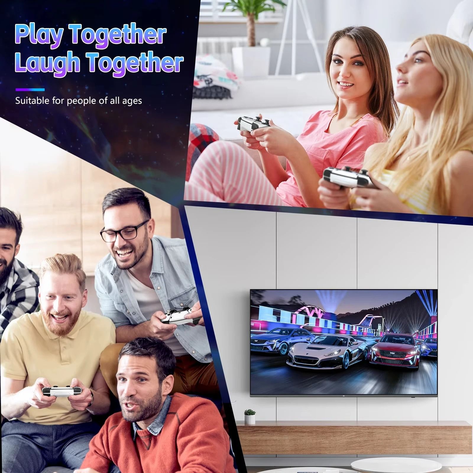 M15 4K Ultra HD TV Game Stick – Video Game Console with 20,000+ Retro Games – Dual Wireless Controllers