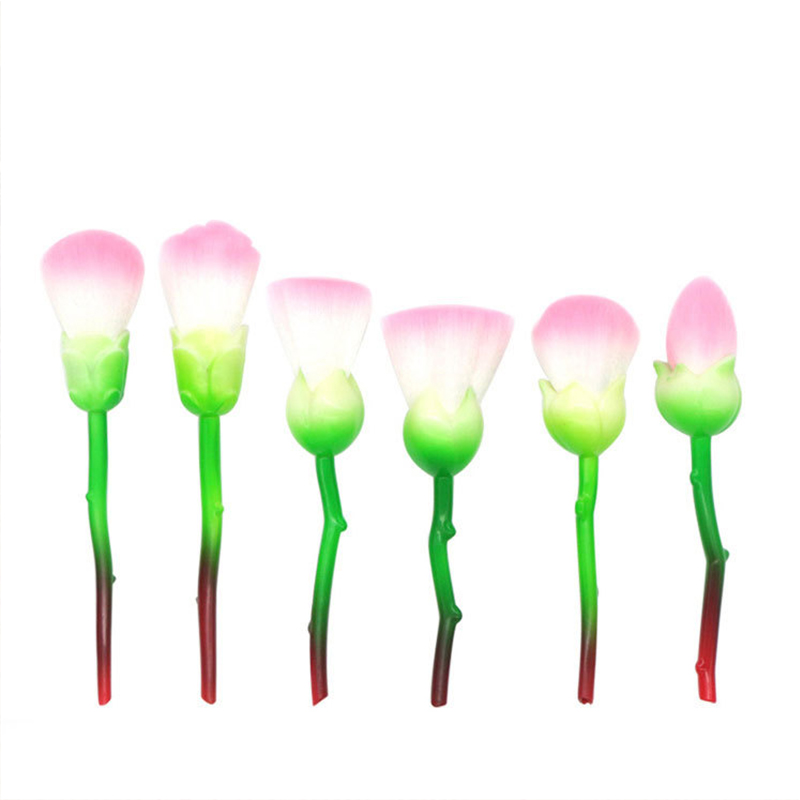 6pcs Rose Flower Makeup Brush Set, Professional Face Foundation Colour Powder Eye Shadow Cosmetic Blush Brushes