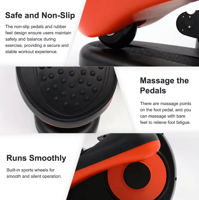 Under Desk Elliptical Exerciser with Remote Control Quiet Pedal Trainer