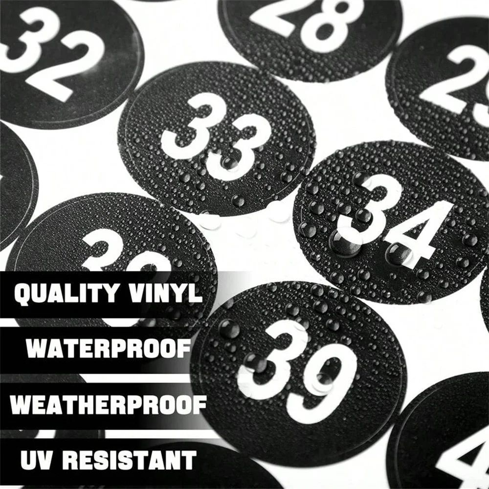 Waterproof Consecutive Number Stickers 1 to 50